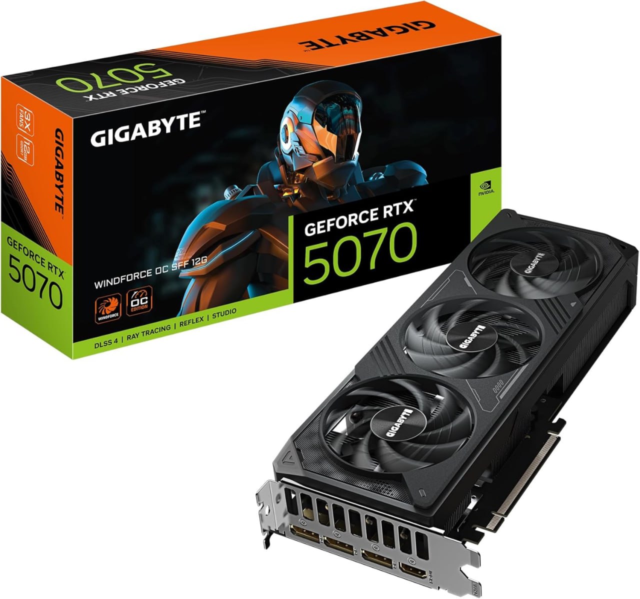 RTX 5070 Placa de Vídeo Gigabyte GeForce RTX 5070 WindForce OC 12GB - R$4435