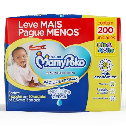 MamyPoko Lenços Umedecidos Dia&Noite 200 Unidades | Amazon.com.br