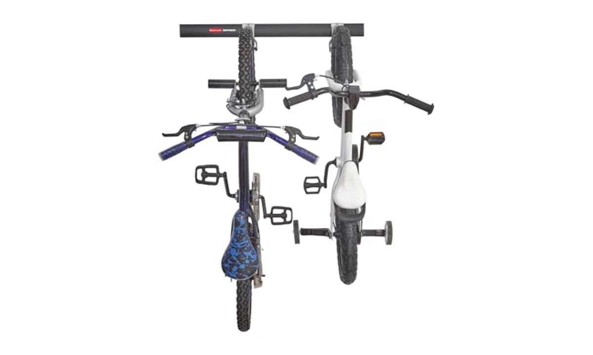 Rubbermaid Kit de armazenamento de bicicleta FastTrack, 3 peças, tudo em um kit organizador de gancho de trilho, resistente para garagem/pa…