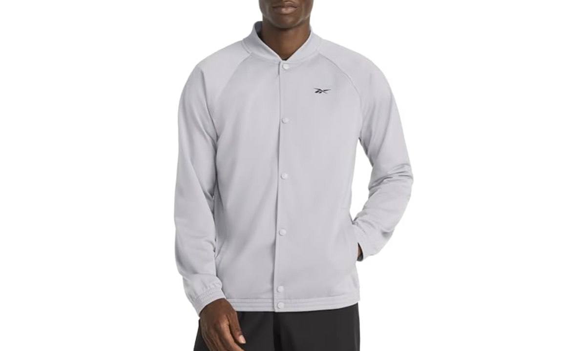 Reebok Apparel Jaqueta masculina clássica de basquete fosca, cinza lazer Tamanho GG