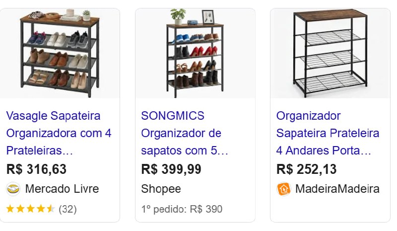 VASAGLE Sapateira 4 Níveis – Organizador Estreito para Sapatos, Guarda-Roupa e Corredor Com 3 Prateleiras de Tecido e Estrutura em Aço, Mar…