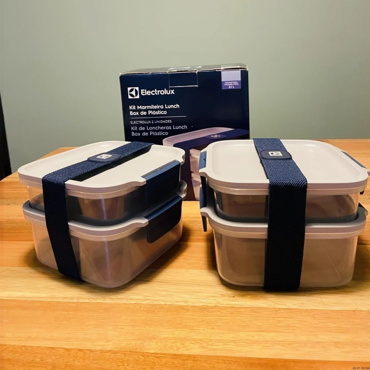 Electrolux Kit 2 Potes Marmita de Plástico Cinza e Azul, 3,1L, 4 Potes