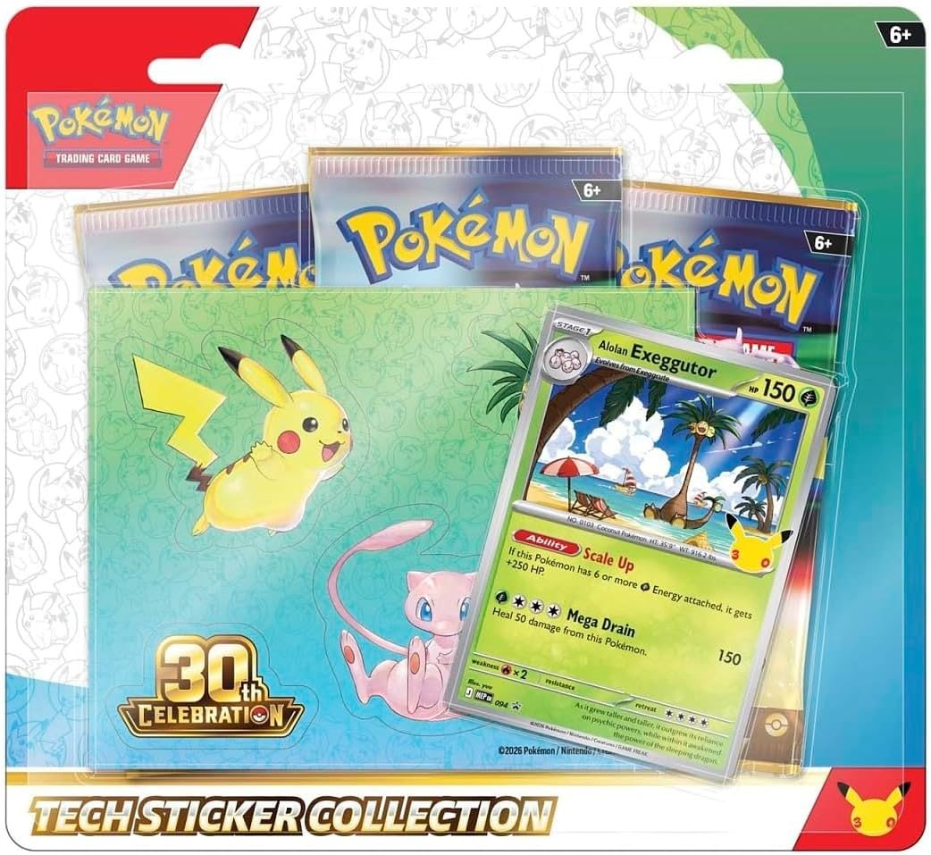 Pokémon TCG: 30th Tech Sticker Collection - Alolan Exeggutor - Inglês