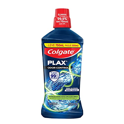 Colgate Plax Odor Control Enxaguante Bucal Sem Álcool, 750ml : Amazon.com.br: Saúde e Bem-Estar