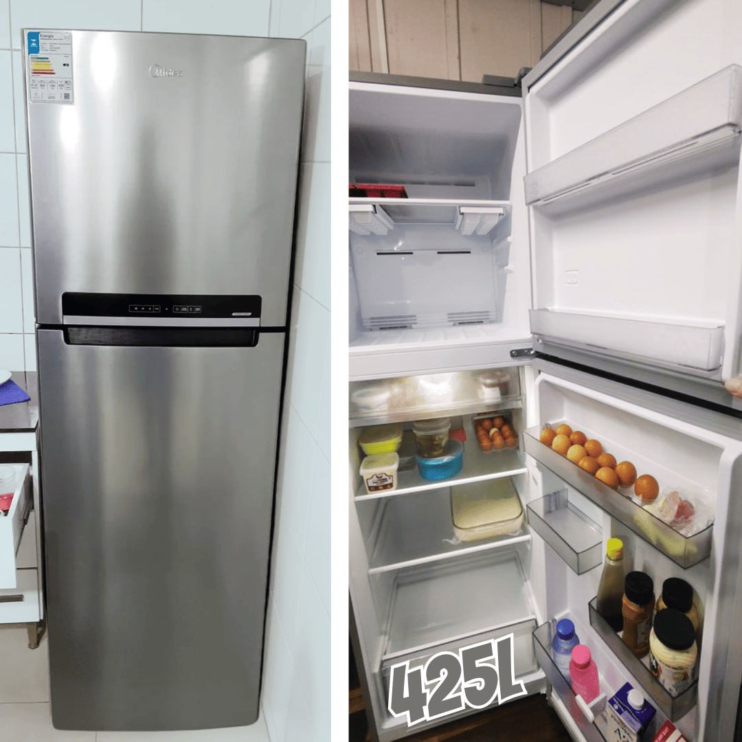 Geladeira Frost Free Duplex 425L Inverter Preta Midea
