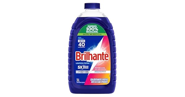 Brilhante Limpeza Total - Lava Roupas Líquido 3L