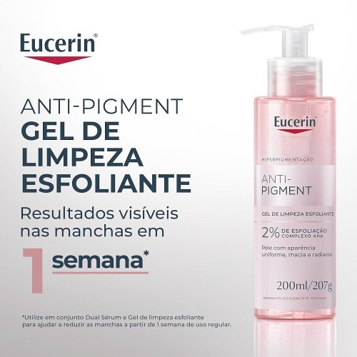 EUCERIN Gel de Limpeza Facial e Corporal 200ml, Anti-Pigment, Esfoliação Suave, Esfoliante, Pele Uniforme