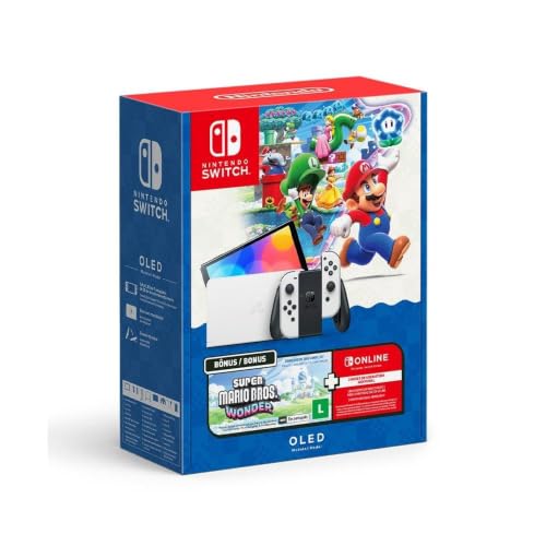 Console Nintendo Switch Oled + Super Mario Bros. Wonder + 3 Meses de Assinatura Nintendo Switch Online