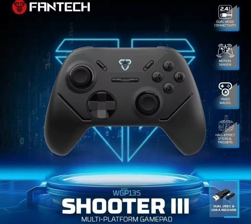 Controle Sem Fio Fantech Wgp13s, Analógicos/Gatilhos Hall Effect, 1KHz