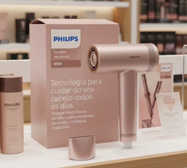 Philips Secador de Cabelo Série 8000 Secagem Ultrarrápida | Proteção contra danos térmicos | Tecnoliga Thermoshield | Potência 1400W | 5 modos no display | Design Compacto | BHD837/00 | Amazon.com.br