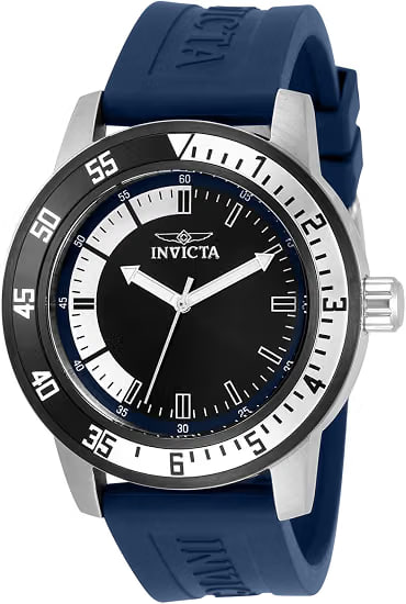 Invicta Relógio masculino Specialty de quartzo de silicone de 45 mm, Azul, 45.00, 34013