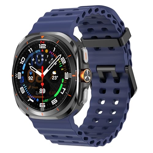 Sodhad Pulseira de silicone macio para Samsung Galaxy Watch Ultra de 47 mm masculina e feminina, pulseira esportiva respirável para Galaxy Watch Ultra 7 de 47 mm