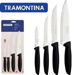 Jogo De Facas Tramontina Plenus 4 Peças Em Aço Inox
